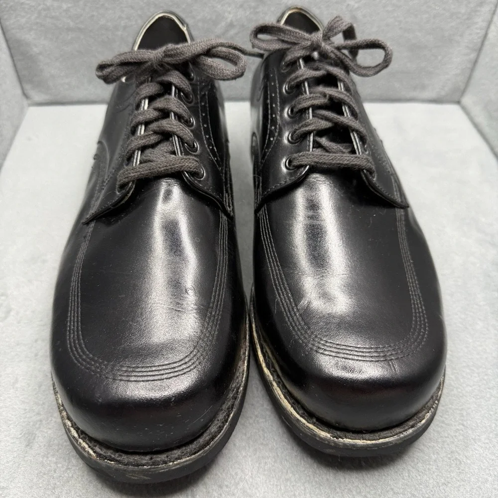 Vintage Texas Steer Men's 10.5 EEE Black Leather Oxford Work Shoes Wide